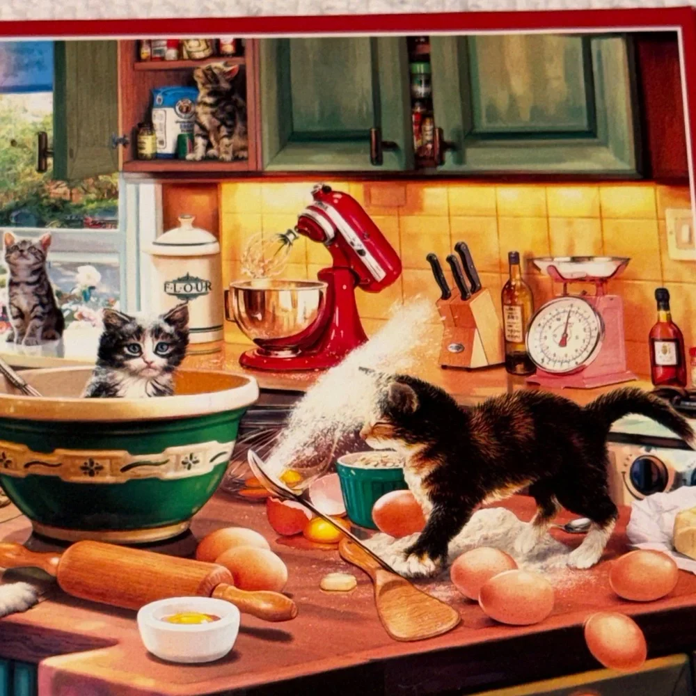 Buffalo David Bitton Cats Puzzle - Vibrant Kitchen Scene NEW Sealed